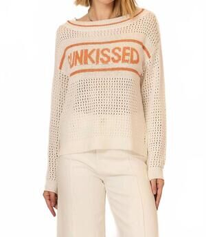 NEW COZY CASUAL sunkissed open knit sweater in coral